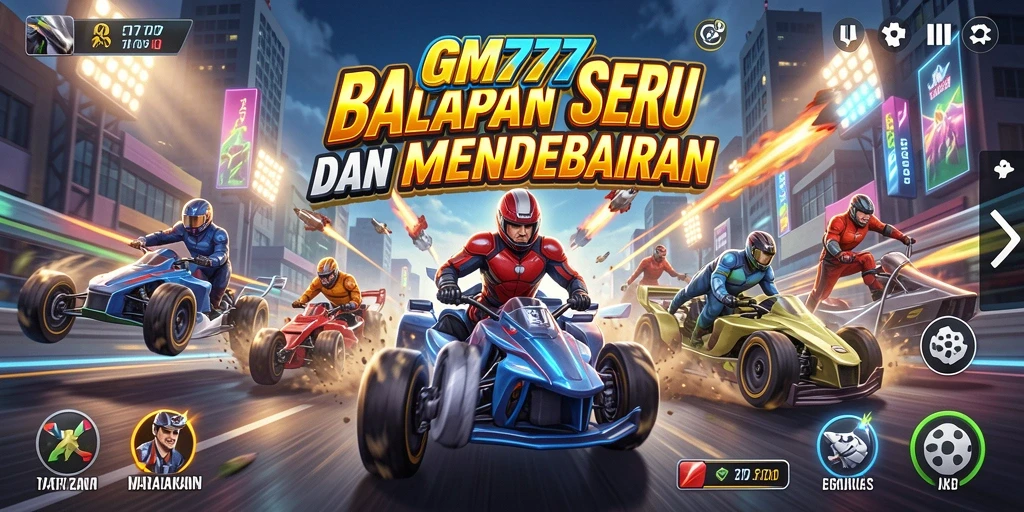 Tampilan menarik gameplay balapan yang seru di GM777.