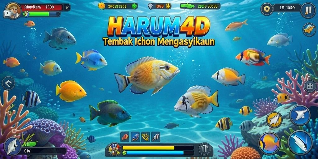 Tampilan menarik dari gameplay Tembak Ikan HARUM4D.