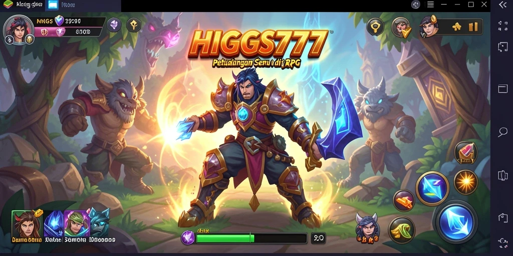 Tangkapan layar dari gameplay HIGGS777 yang menunjukkan pertarungan seru dan karakter menarik.