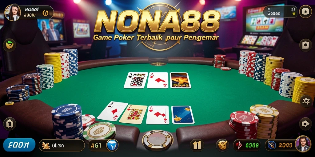 Screenshot gameplay NONA88 menunjukkan suasana seru permainan Poker.