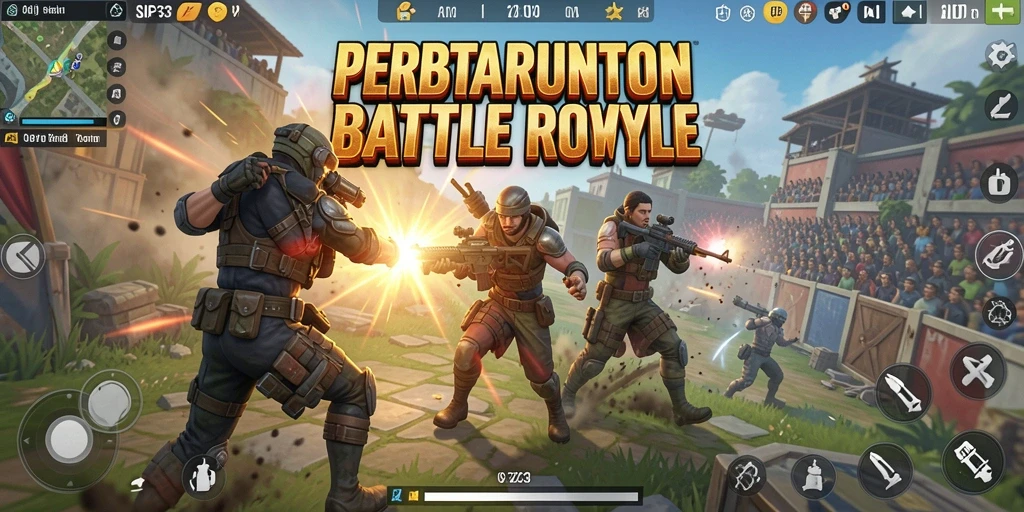 Tampilan gameplay SIP33 yang mendebarkan dalam pertandingan Battle Royale.