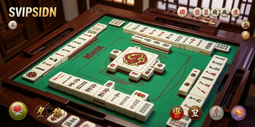 Tampilan screenshot utama SVIPSIDN menampilkan keseruan gameplay Mahjong.